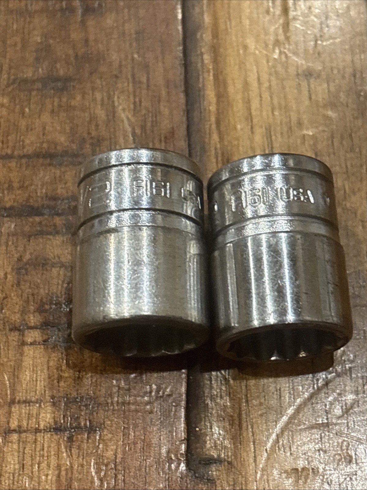 Snap-On Tools 1/2” Shallow Sockets 5pc 3/8” Drive 12 point F161 USA SAE