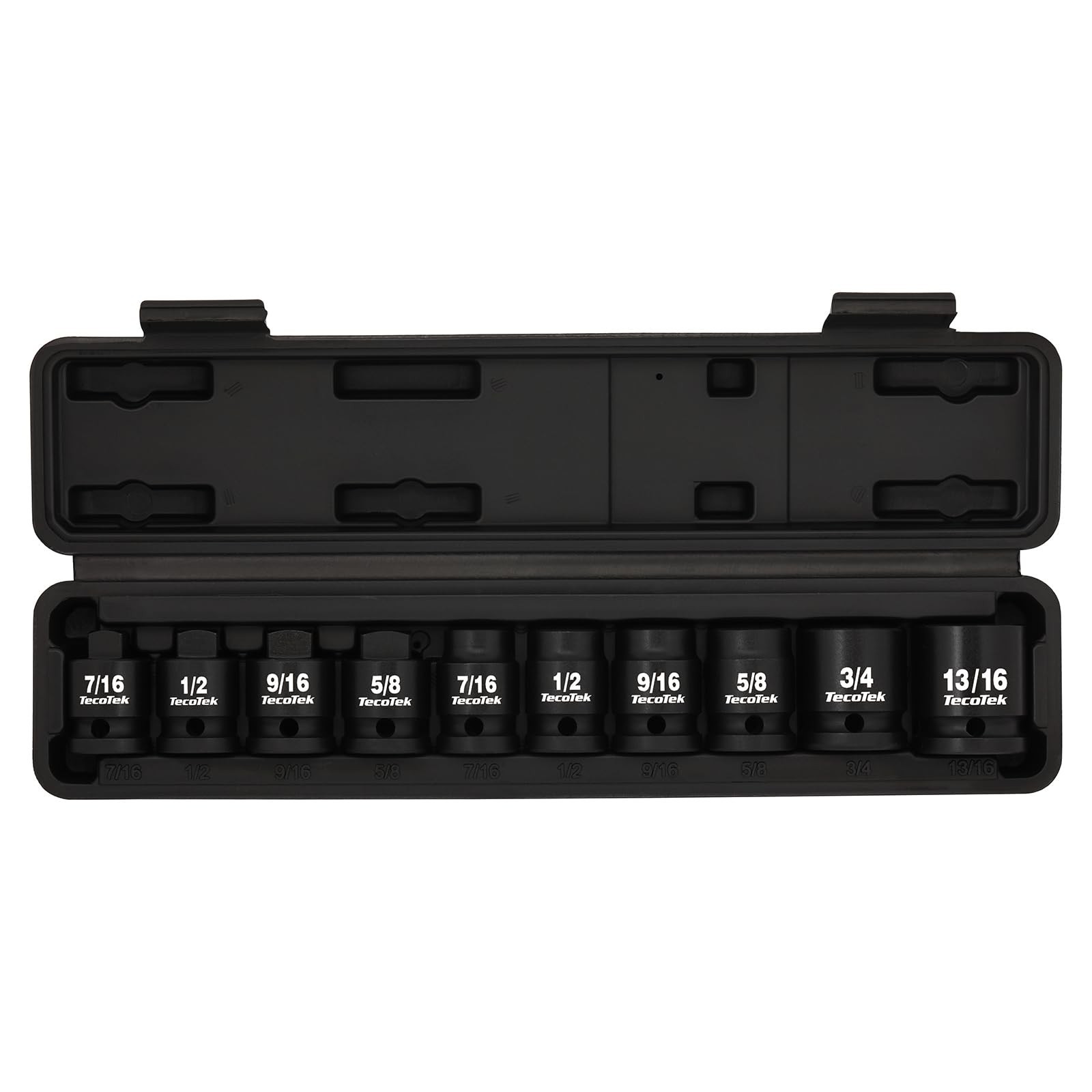 10-Piece 1/2″ Drive Pipe Plug Socket Set, SAE 4-Point, CR-MO, Tapered & Chamfere