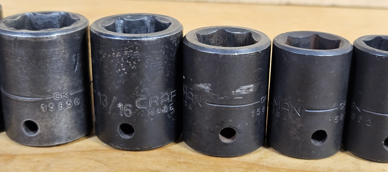 USA Used SAE Craftsman GK 1/2″ Drive Impact Socket Set 12 Pieces 3/8- 1 1/16