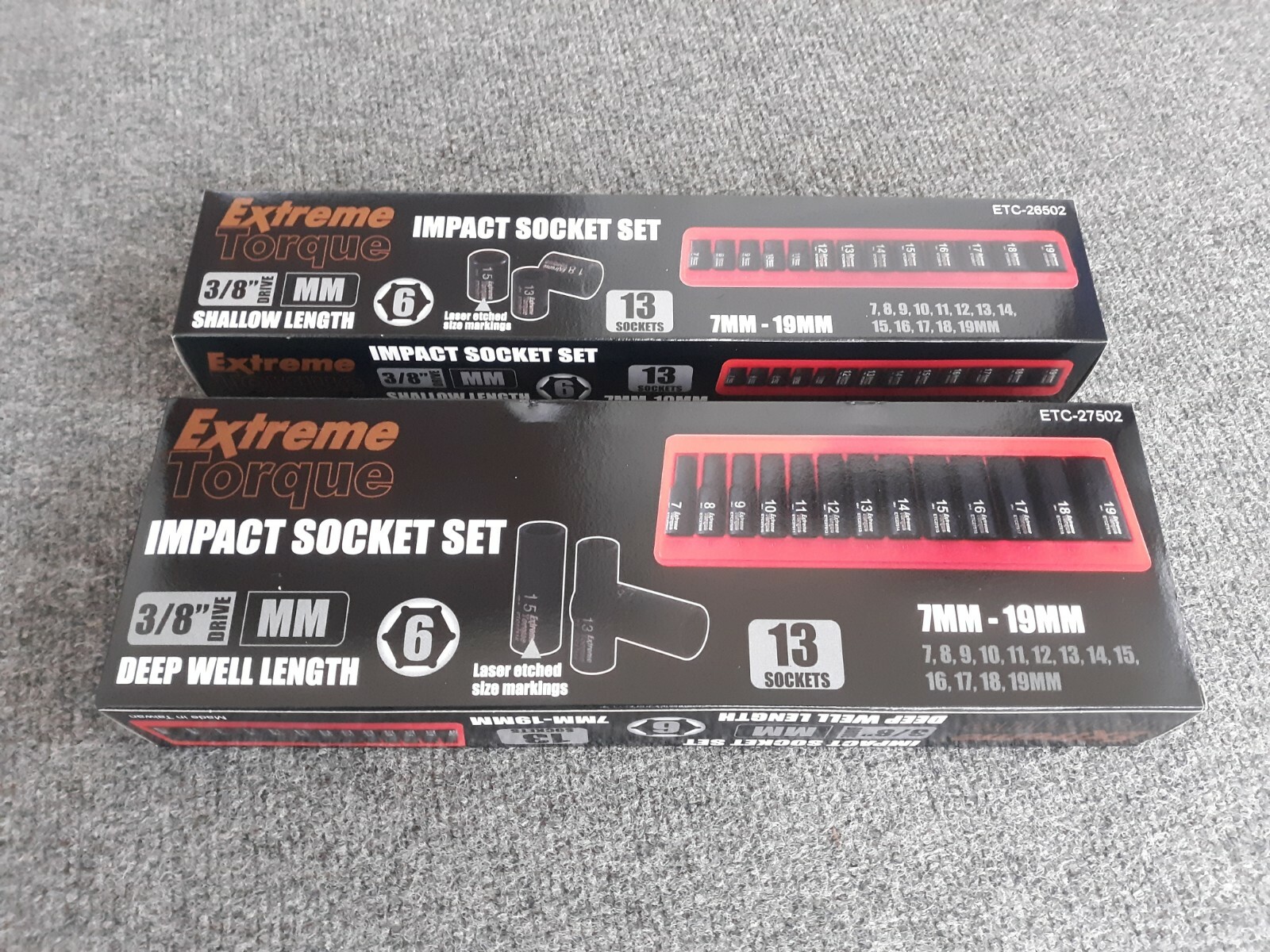106 pc Six Point Impact Sockets SAE & Metric 3/8 & 1/2″ Drive Deep & Shallow Set