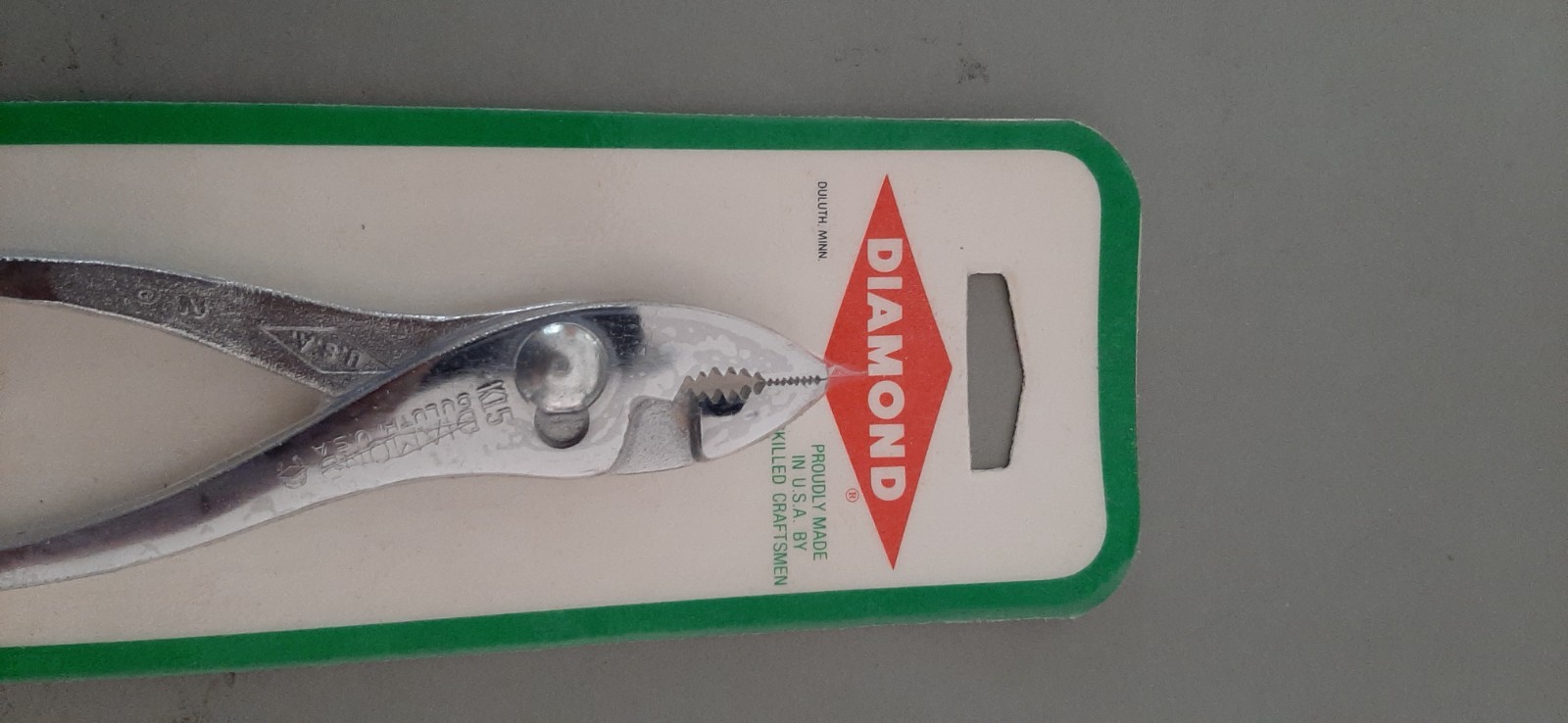 NOS Diamond Tool Horseshoe Regular Nose w/ Cutter Slip Joint Pliers K15 K15H 9R