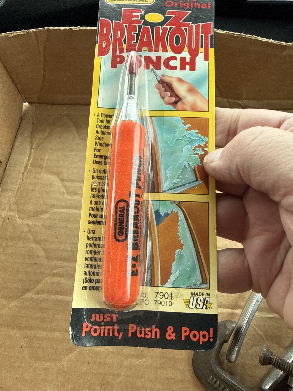 The Original E-Z Breakout Punch Automobile Tool Point Push Pop New In Pkg.