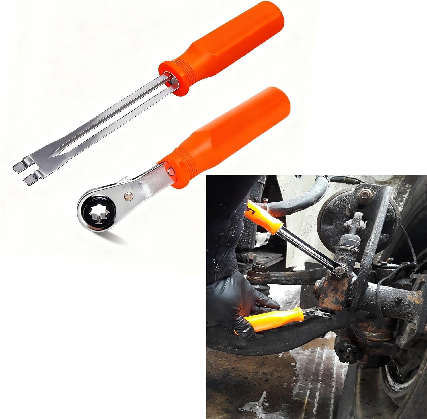 Brake Adjustment Tool Set 5/16″ Ratcheting Wrench for Semi Trucks 2-Piece