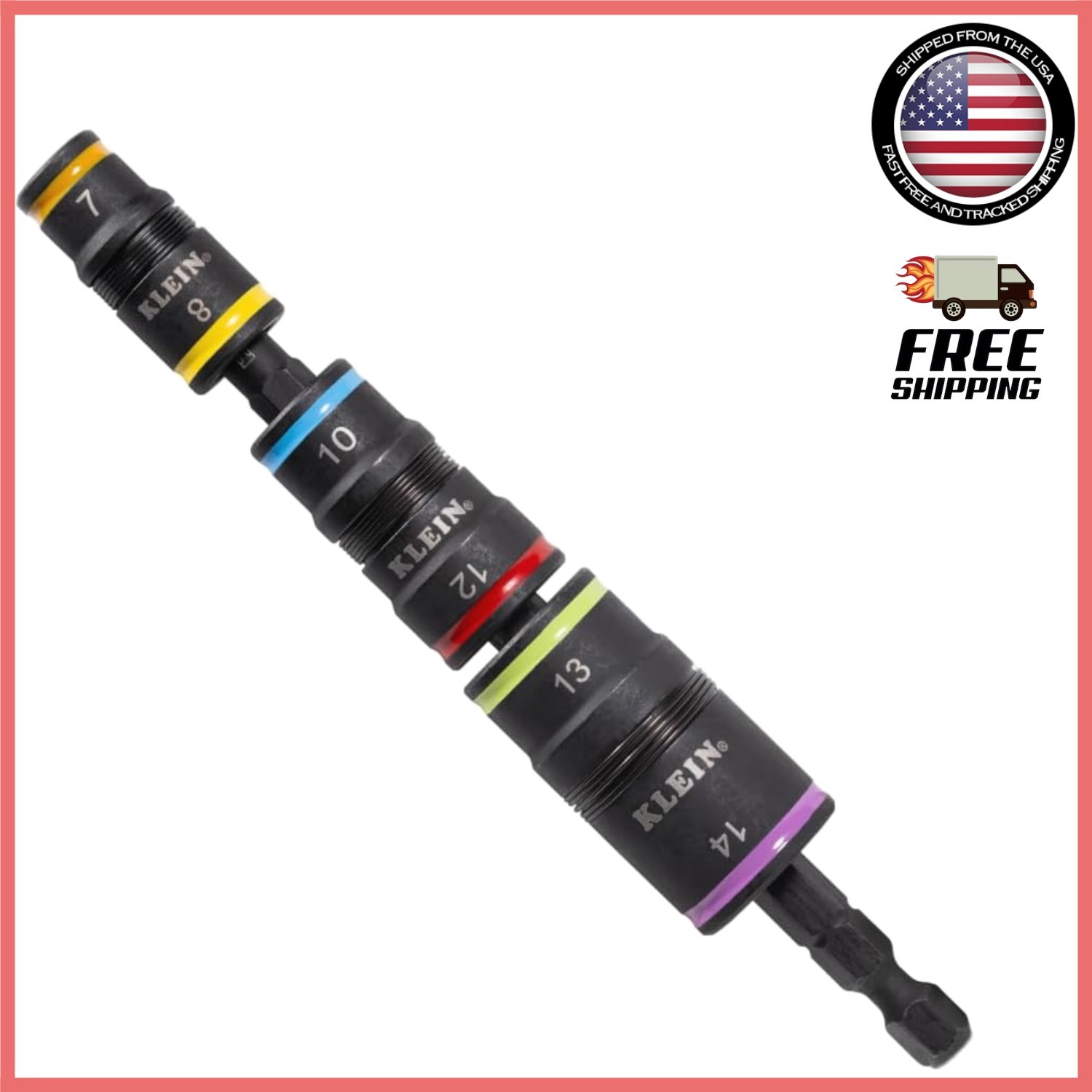 6-in-1 Metric Impact Socket Set – Flip Sockets & Rare-Earth Magnet, 5-Inch Shaft