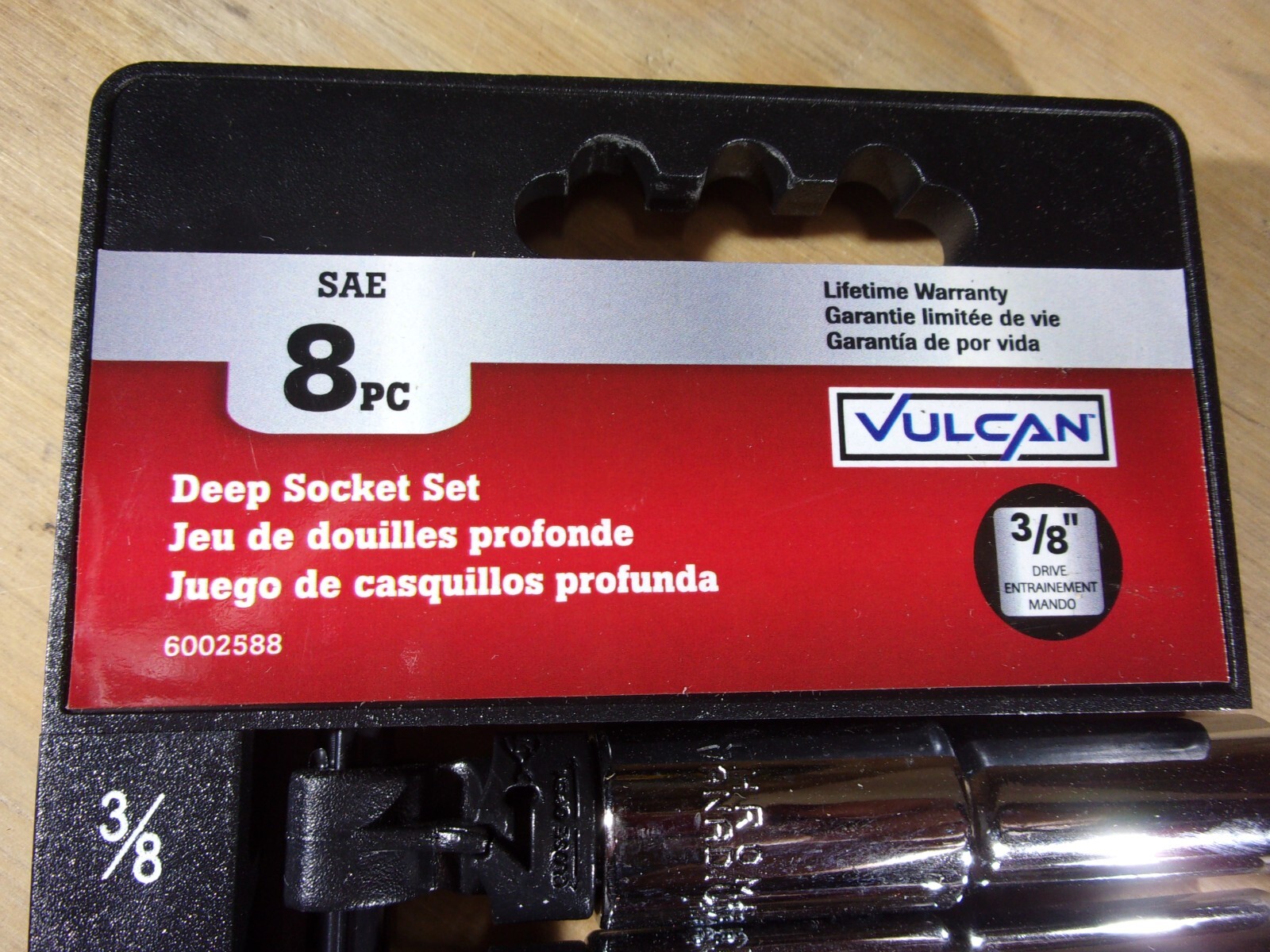 NEW VULCAN 8PC. DEEP SOCKET SET 3/8″ DRIVE # 6002588