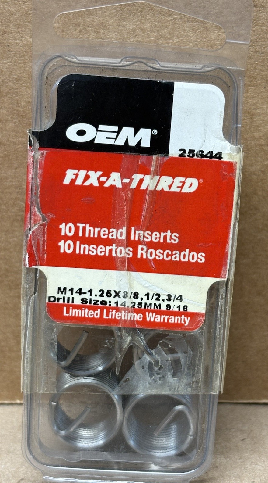 OEM 25644 Fix-A-Thred M14-1.25 x 3/8”, 1/2”, 3/4” Thread Inserts Lot of 20