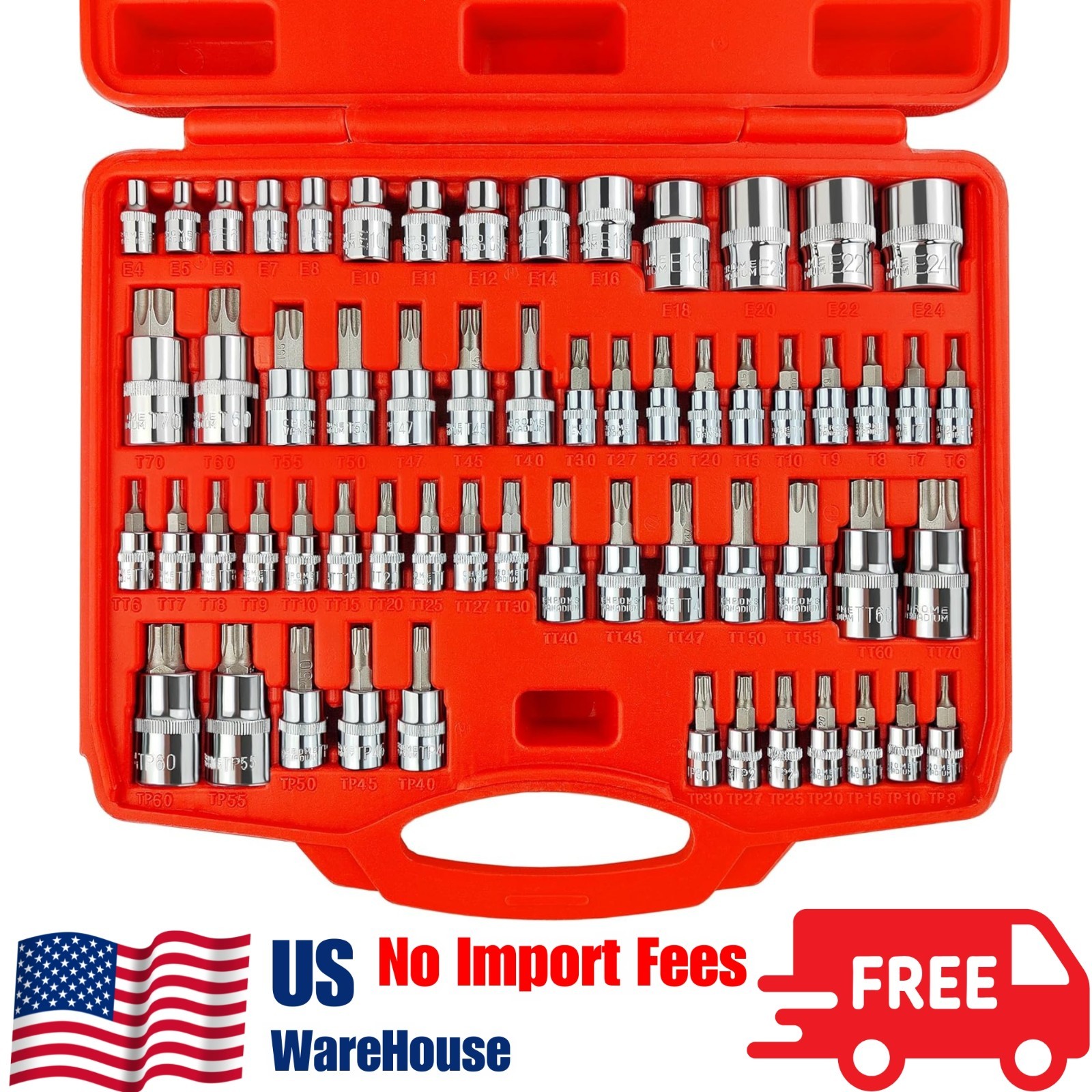 Master Torx Bit Socket and External Torx Socket Set, 60-Piece