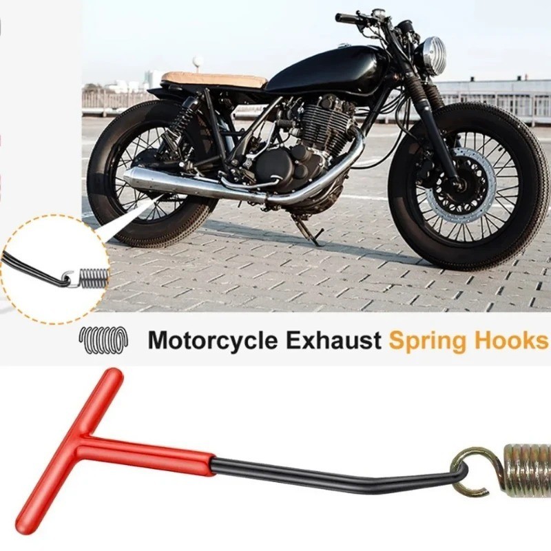 T-Shaped Exhaust Spring Puller with Rubber Grip – Essential Tool for Motorcycles
