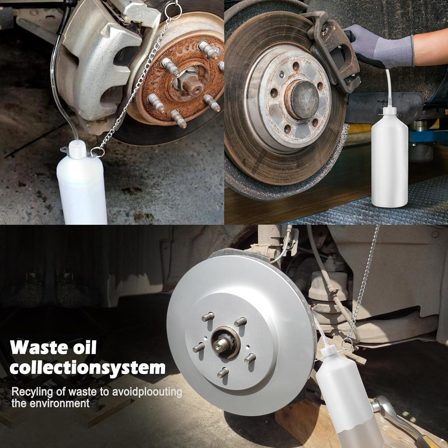 1L Brake and Clutch Fluid Bleeding Bottle with Hanging Hook, Brake Bleeder with