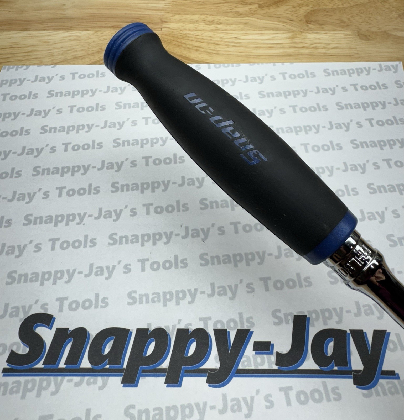 Snap-on Tools USA NEW 3/8″ Drive POWER BLUE Soft Grip LONG Fixed Ratchet FHL80MB