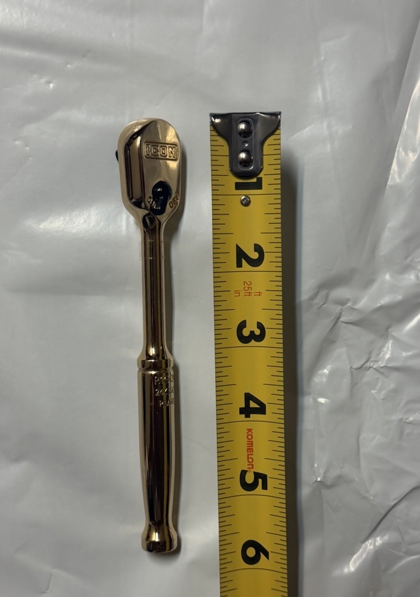 ICON 1/4″ Drive Special Edition 24K Gold Plated Ratchet R1GOLD 59786 MINT Cond.