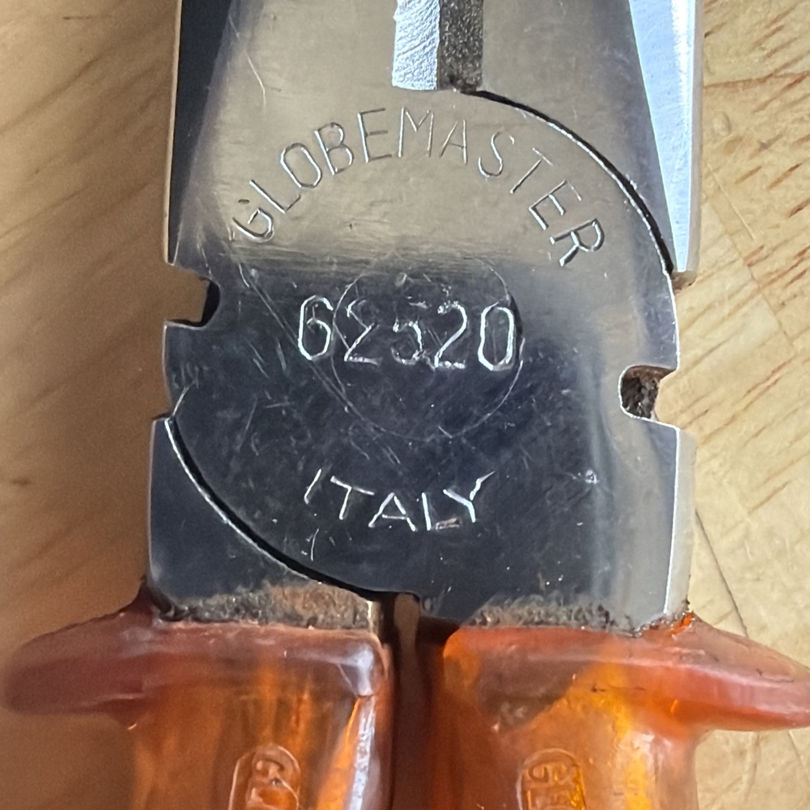 Globemaster 7″ Long Lineman Pliers W/ Side Cutters Orange 62520 Made in Italy