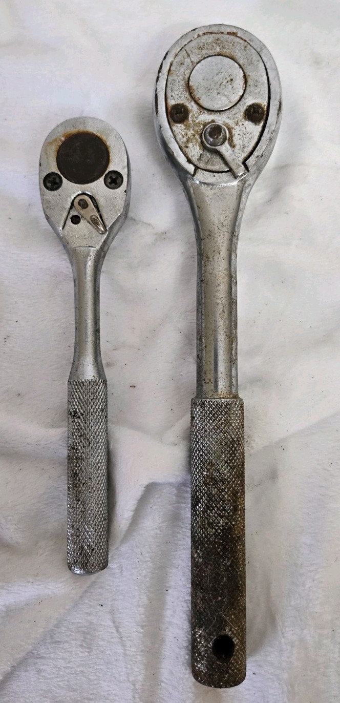 Vintage Ratchets 1/2in 3/8in Set Of 2. Cleaned And Tested Proto Allenite