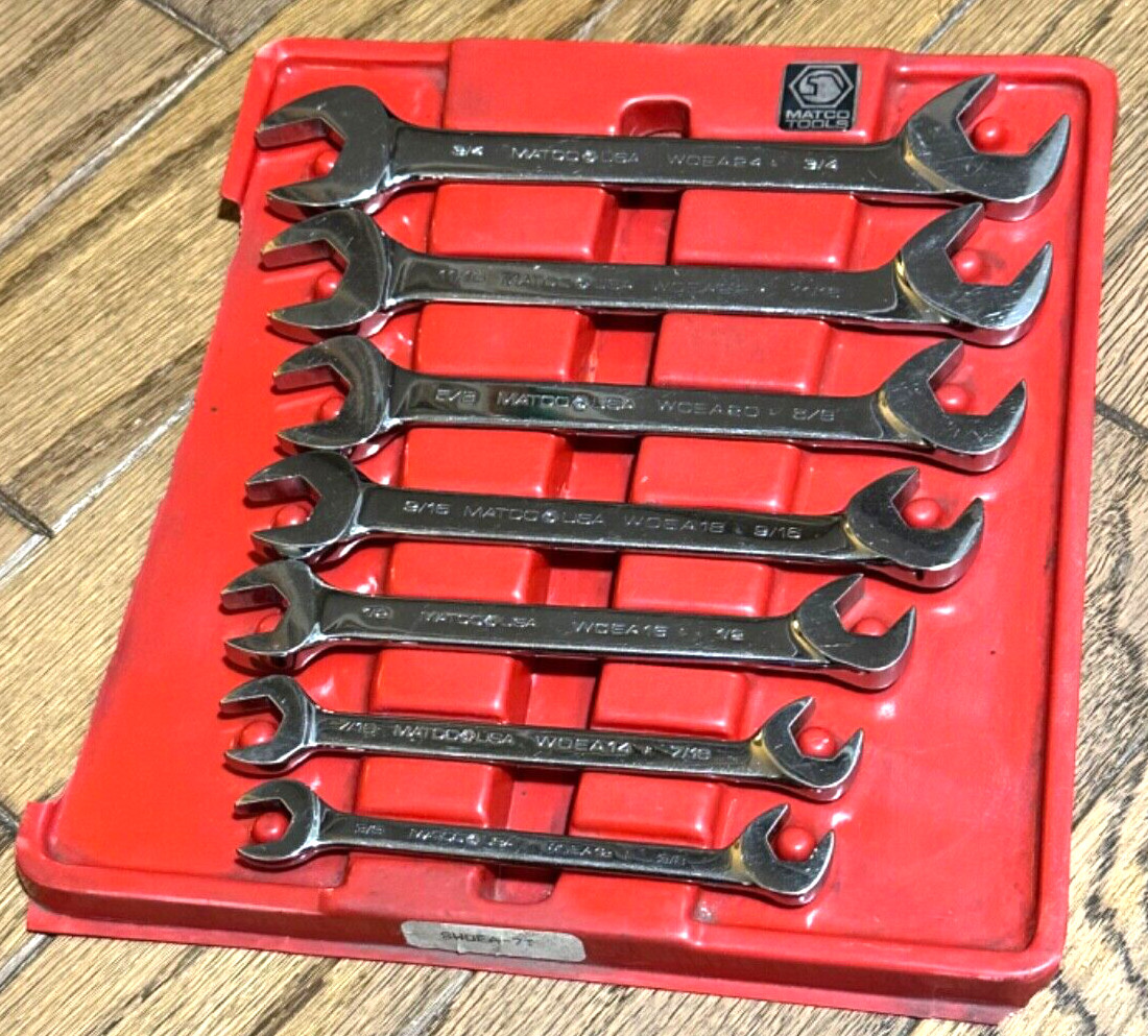 🇺🇸 Matco Tools SAE 4 Way Four Wrench Set Double Open End Offset Lot 3/8 – 3/4″