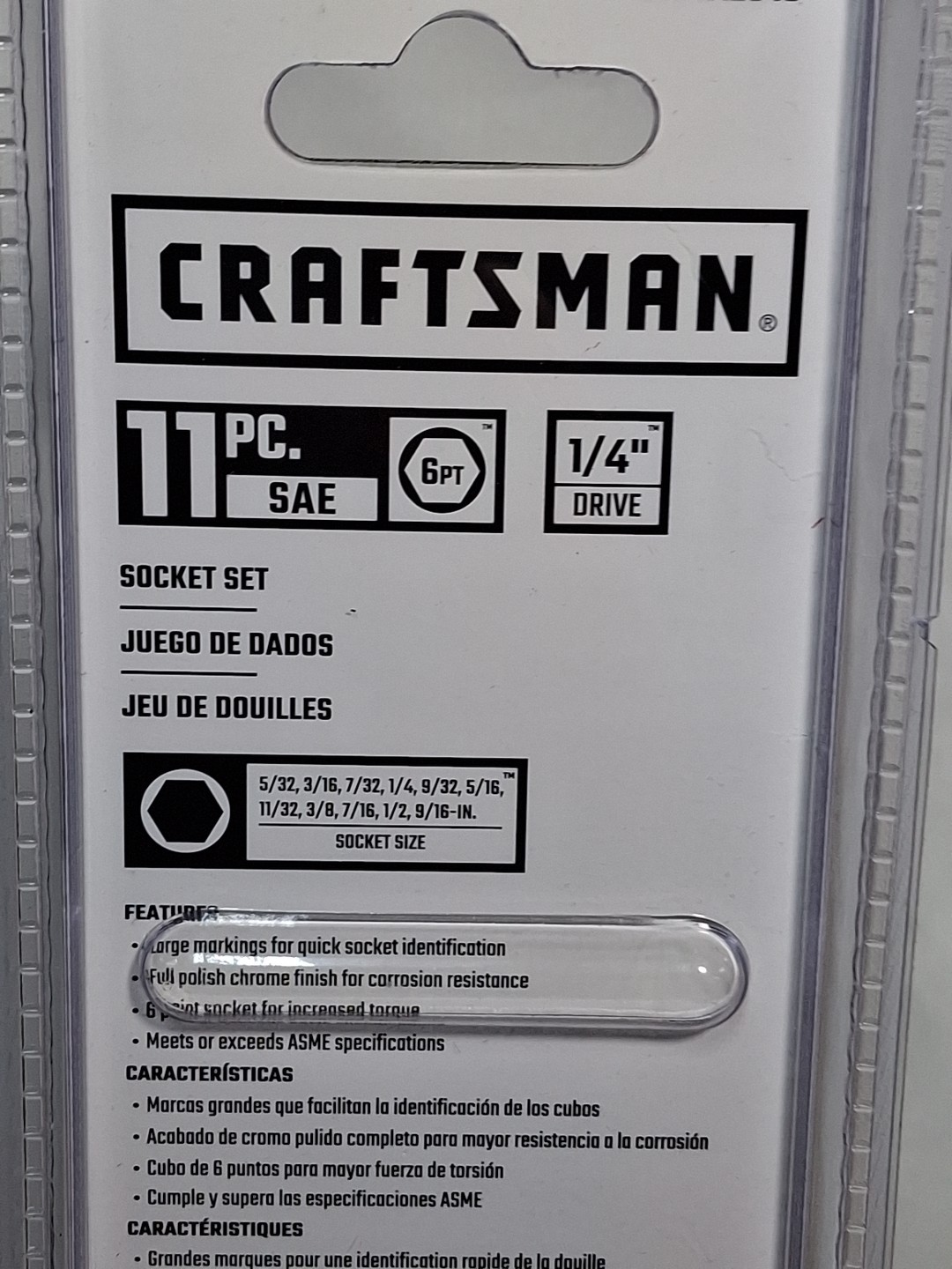 CRAFTSMAN Socket Set, SAE, 1/4-Inch Drive, 6-Point, 11-Piece (CMMT12040)