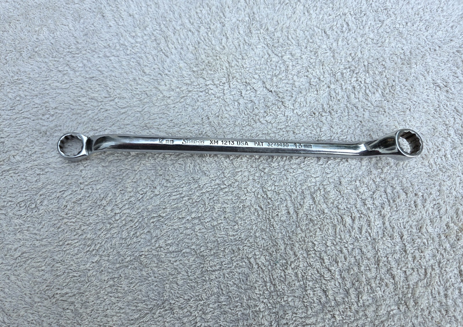 Snap-On Tools USA XM1213 Metric 12mm x 13mm Round Shank Offset Box Wrench 12Pt