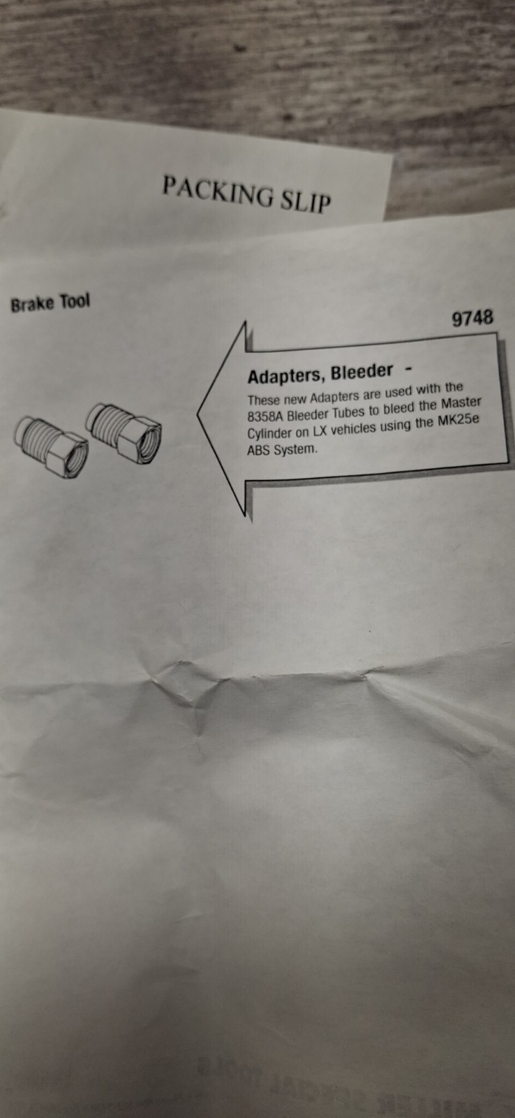 MILLER TOOL 9748 1 of 2 BLEEDER ADAPTERS FOR LX VEHICLES