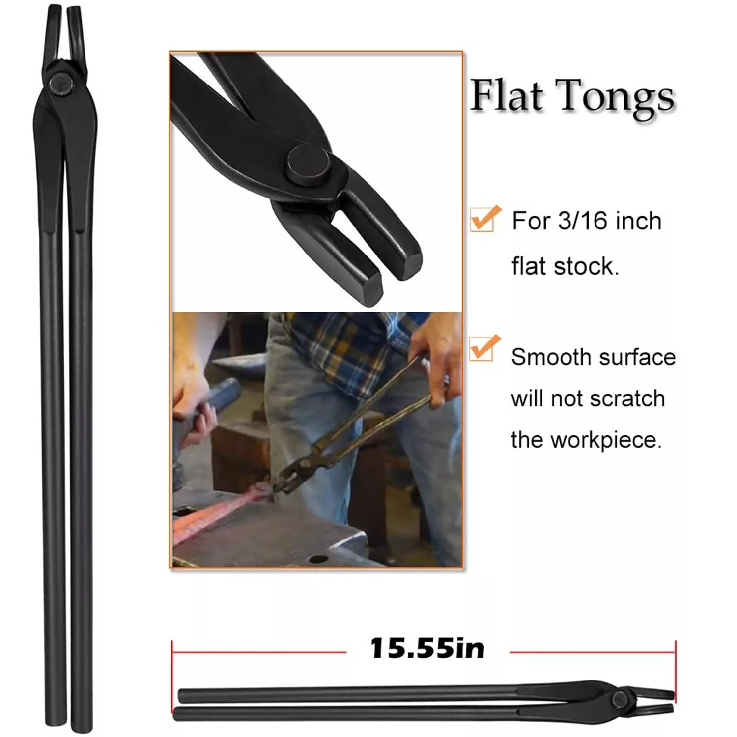 Knife Making Tongs Blacksmith Bladesmith Tong Set Vise Anvil Forge Tools 5PCS