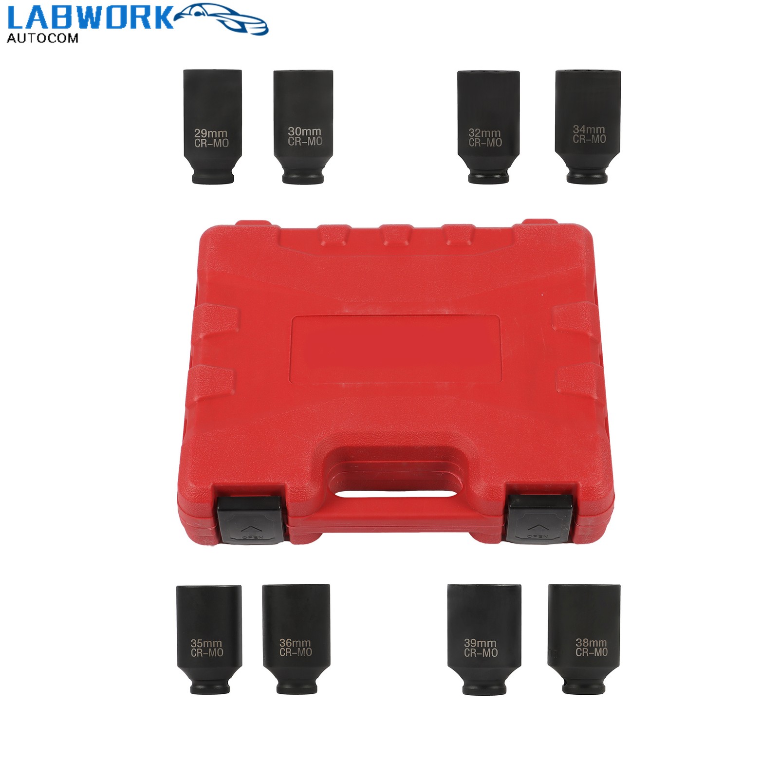 1 Set 8Pcs 12 Point 1/2″ Drive Deep Spindle Axle Nut Impact Socket Set