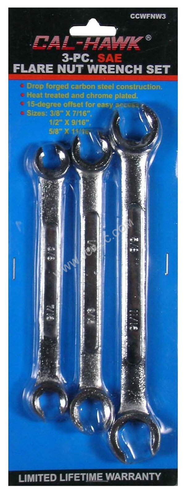 3 pc Flare Nut Wrench Set METRIC carbon steel 15 degree offset easy access