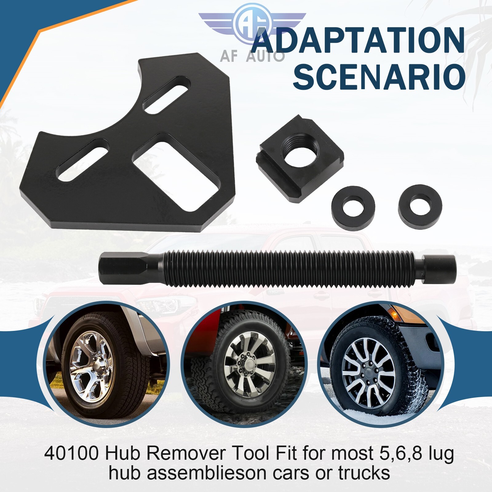 Wheel Hub Removal Tool New FOR Most 5 6 8 Lug Hub Assembly 40100