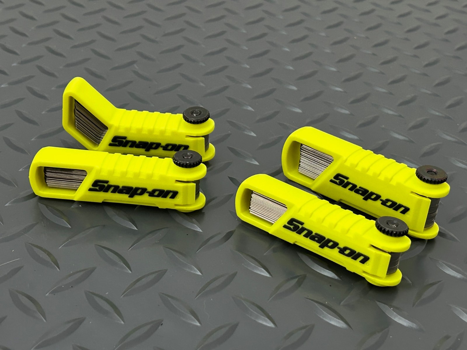 Snap-on Tools USA NEW HI VIZ 4pc Offset 45° & Straight Feeler Gauge Blade Sets