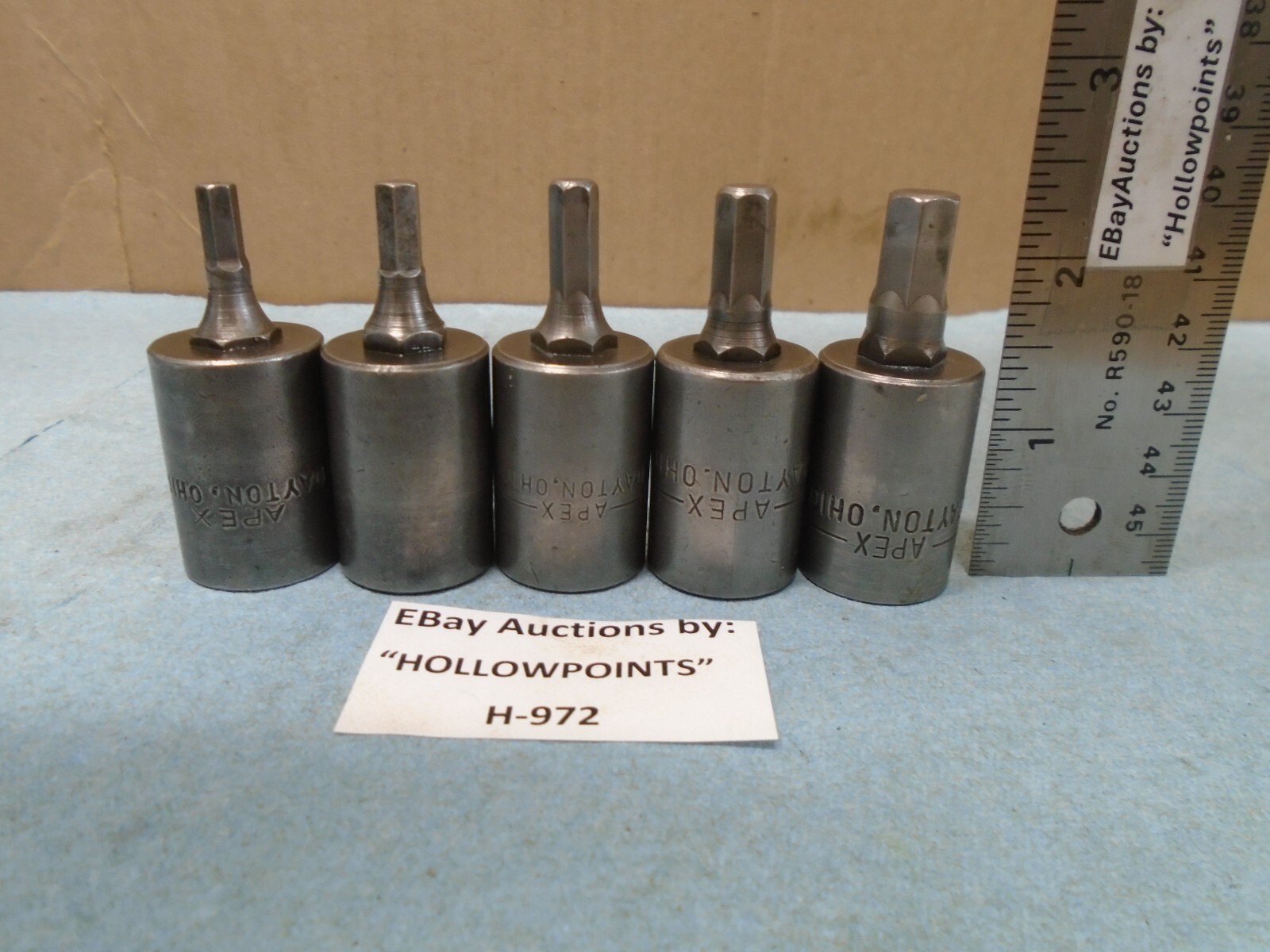 Apex Dayton O USA Impact Hex Impact Bit Set 5Pc 1/2″ Drive 3/16″ thru 3/8″ H972