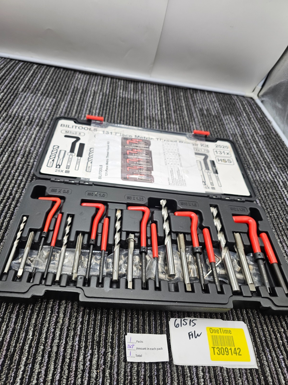 BILITOOLS 131-Piece Thread Repair Tools, M5-M12, HSS Drill Helicoil Repair Tools