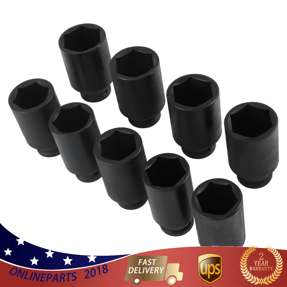 1/2″ Drive Metric Axle Hub Nut Socket 29-38mm 9Pcs Deep Impact Socket Set