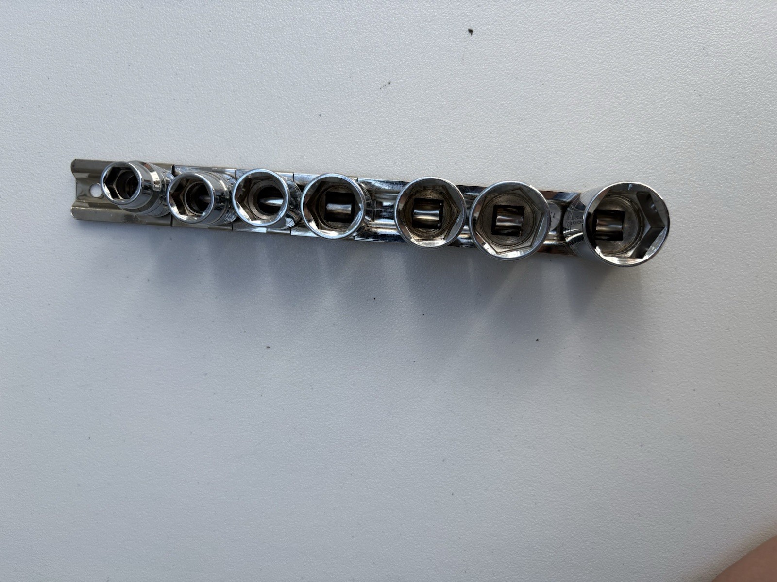 “Vintage SK Tools 3/8” 7pieces SAE Shallow 6pt Socket Set 45112-45024 USA Made “