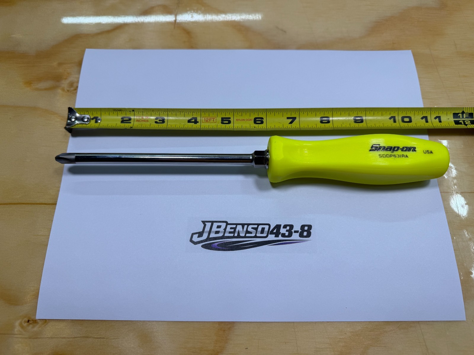Snap-on Tools USA NEW HI-VIZ #3 Phillips Hard Handle Screwdriver SDDP63IRAHV