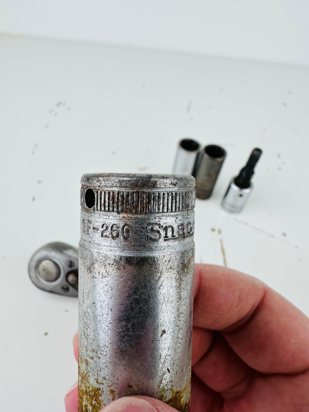 Snap-On Sockets and Socket Wrench Lot of 5 F-70N 3/8 inch Drive