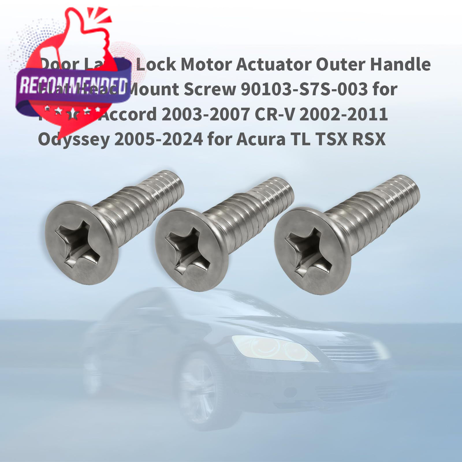 3pack 90103-s7s-003 Door Latch Lock Motor Actuator Outer Handle Flat Head Mount