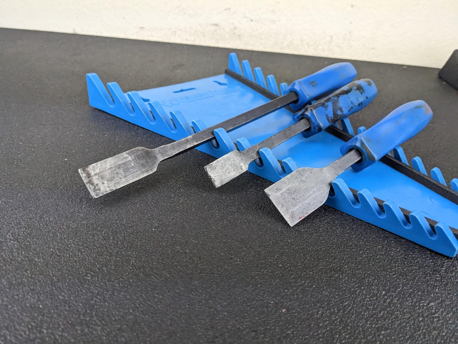 #bn963 Cornwell Tools USA CS Classic Blue Hard Handle Carbon Scraper Set