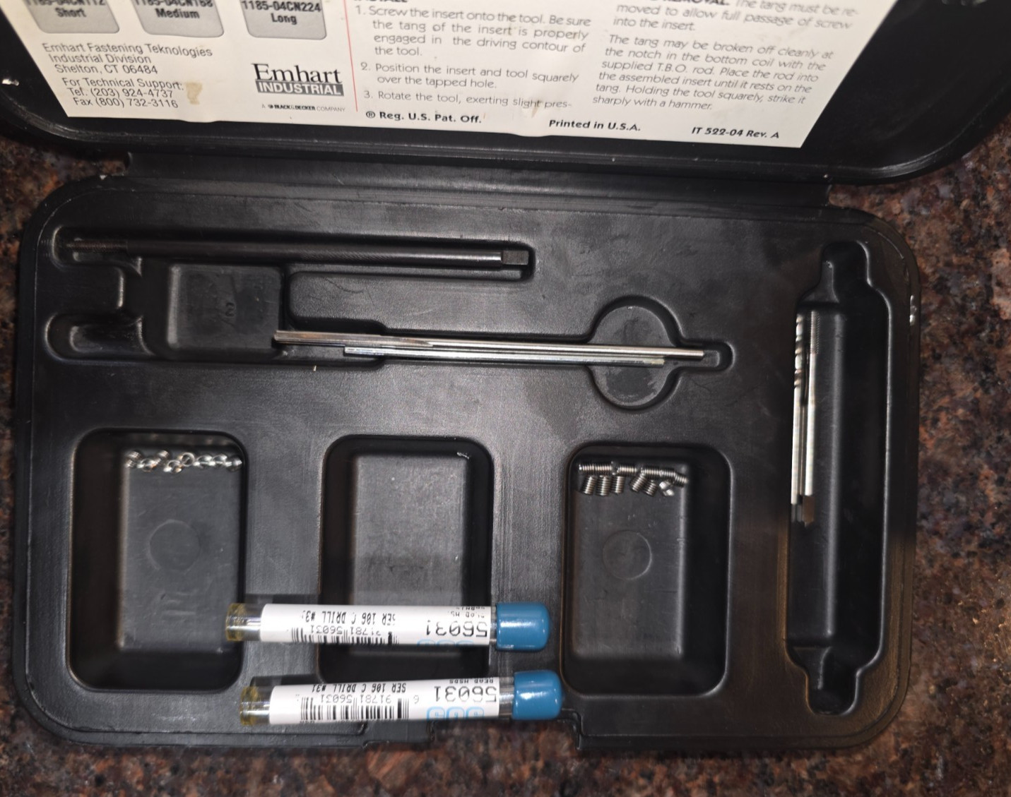 Helicoil Set 5401-04 4-40 Incomplete, see pictures
