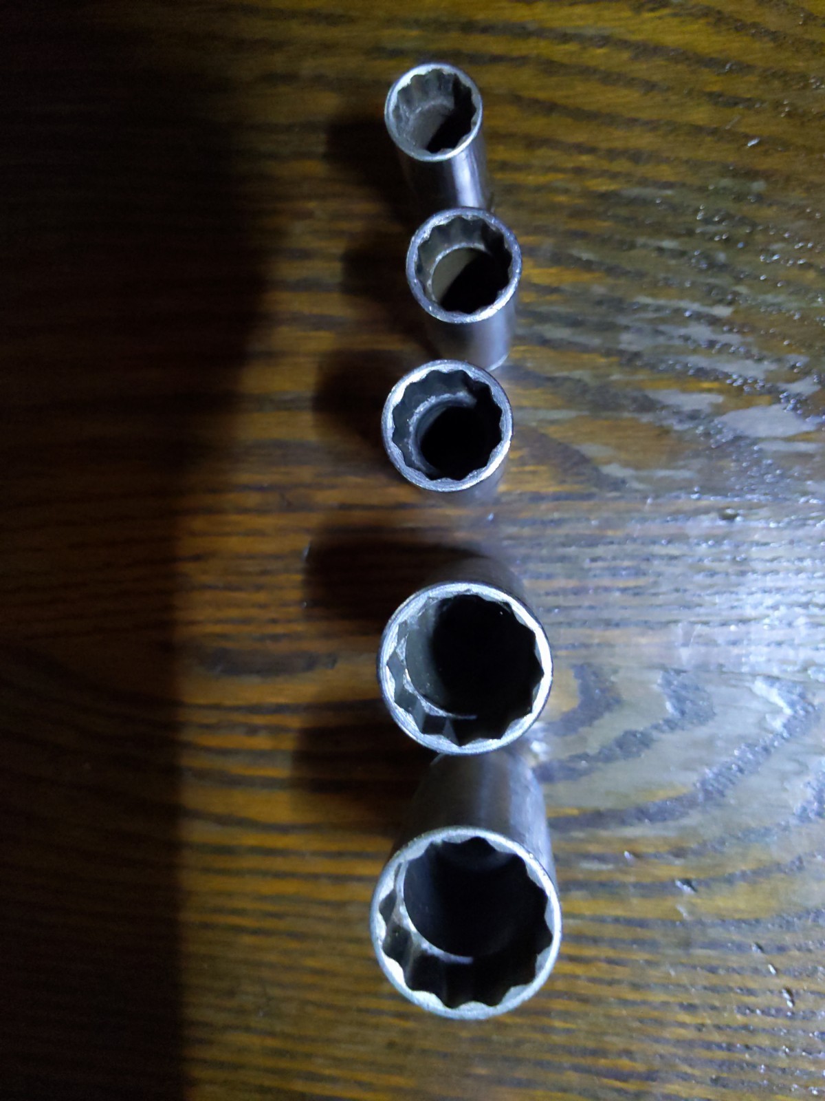 Lot of Snap On 3/8″ Drive 12 Point Deep SAE Sockets, 7/16, 1/2, 9/16, 3/4, 13/16