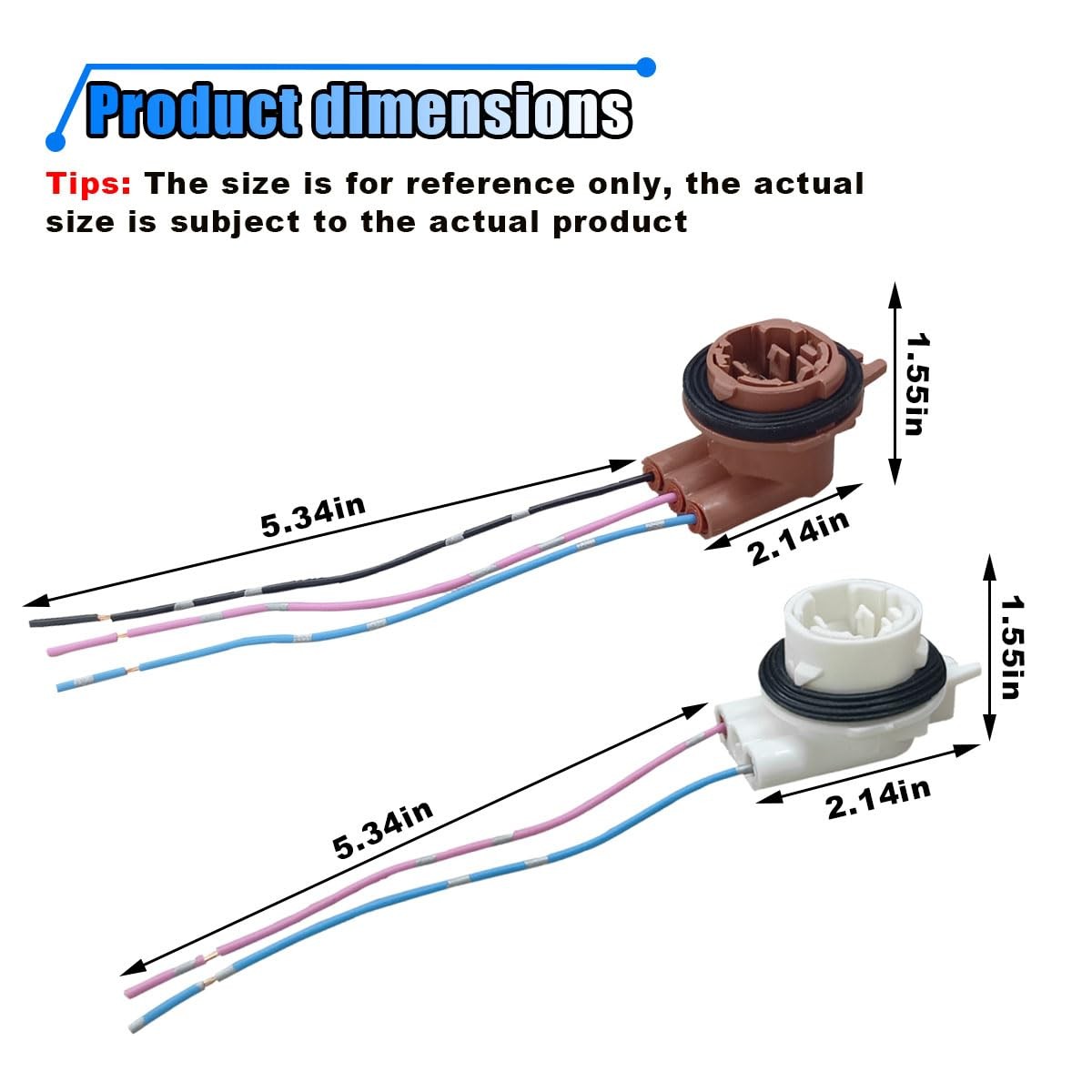 4PCS 3156 3157 Pre-Wired Harness Pigtail Sockets, Car LED Bulb Light