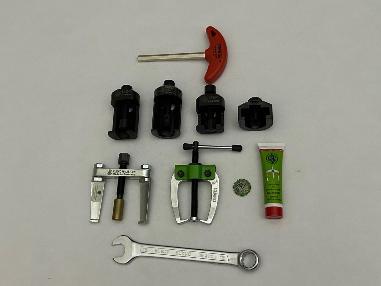 Kukko New 10 Piece Manuel Universal Wiper Arm Puller Set K-142/6 GERMANY w/ Case