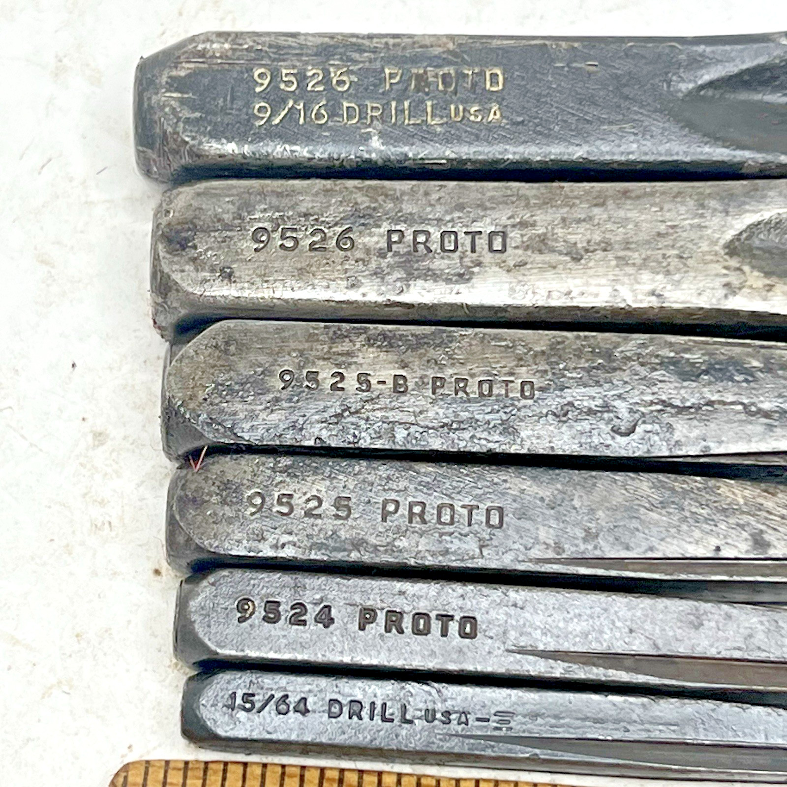 Vintage Lotf (6) Proto Tools Flute Screw & Pipe Extractor-Puller Tool Set (USA)