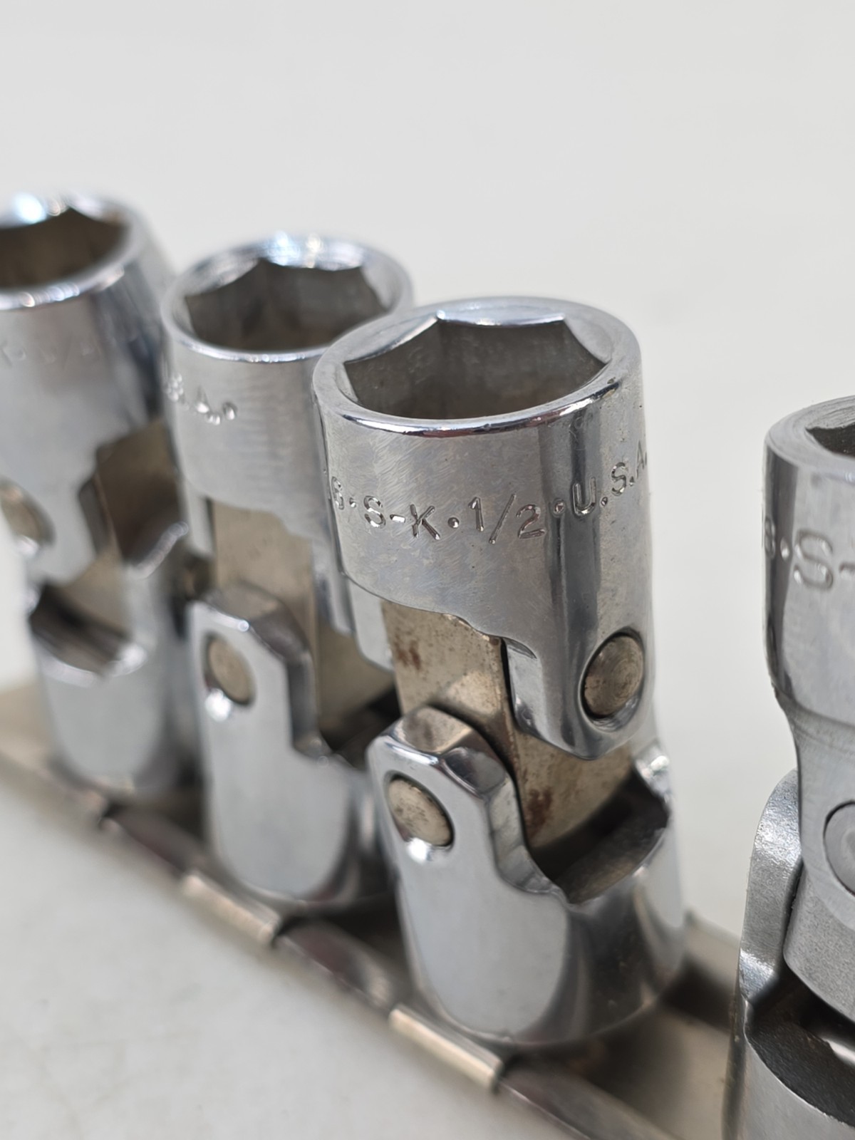 Vintage SK 3/8″ Drive SAE 7 Pc Swivel Universal Socket Set 3/8″-3/4″ USA NOS
