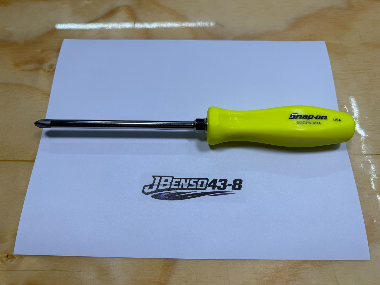 Snap-on Tools USA NEW HI-VIZ #3 Phillips Hard Handle Screwdriver SDDP63IRAHV
