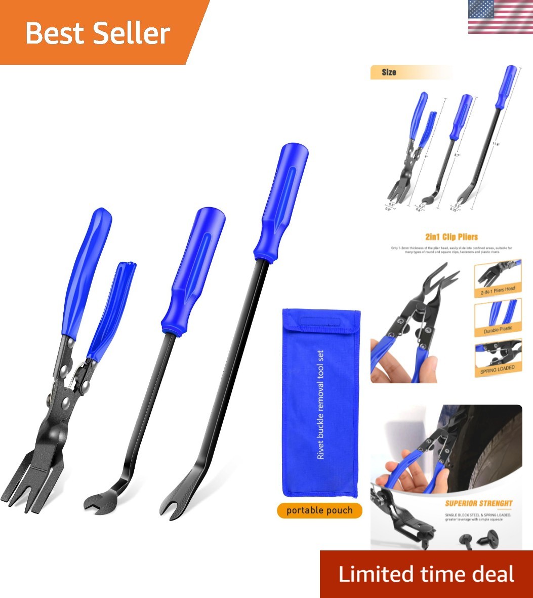 Versatile No Scratch Auto Trim Removal Tools – 3Pc Set with Storage Bag