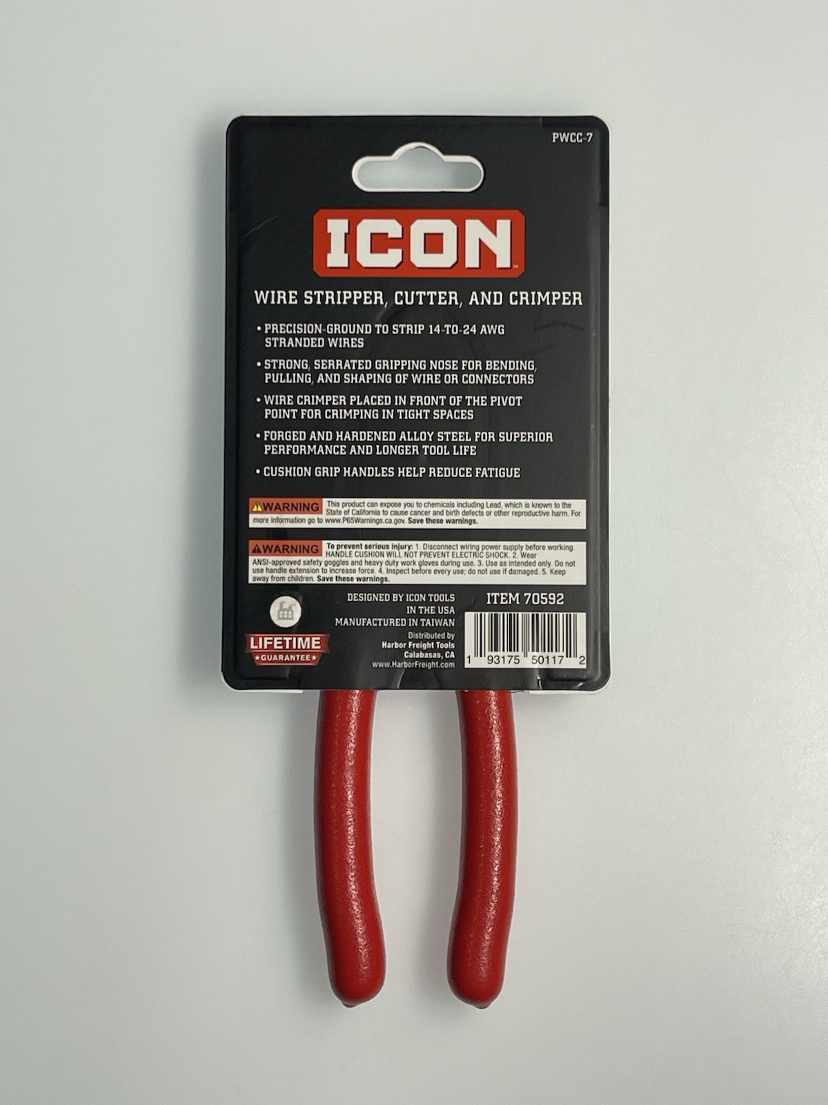 ICON 7″ Inch Wire Stripper Cutter Crimper Pliers PWCC-7