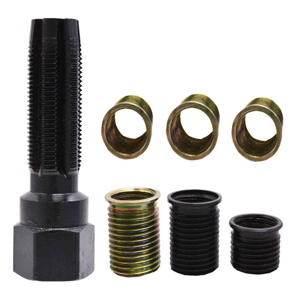 Kit Reparación Rosca Bujía M14x1.25 Machuelo M16 Insertos Acero al Carbono 16PCS