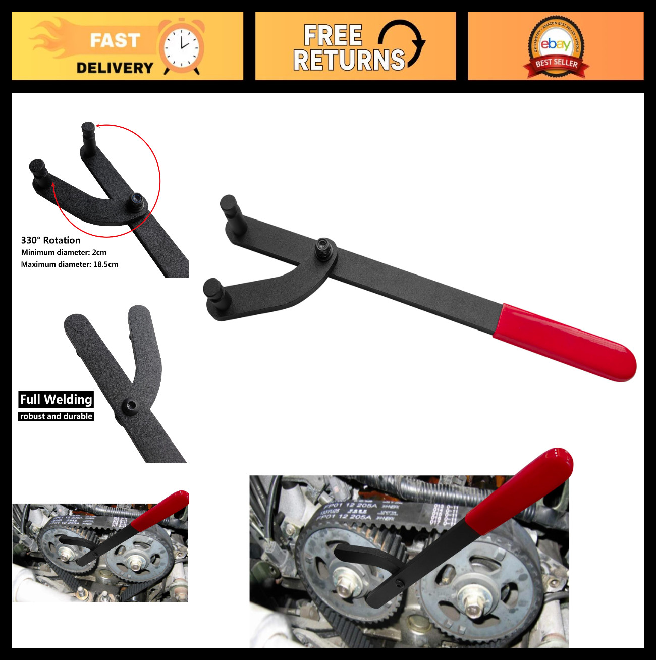 Universal Camshaft Pulley Holder Tool – Cam Sprocket Removal & Holding Tool for