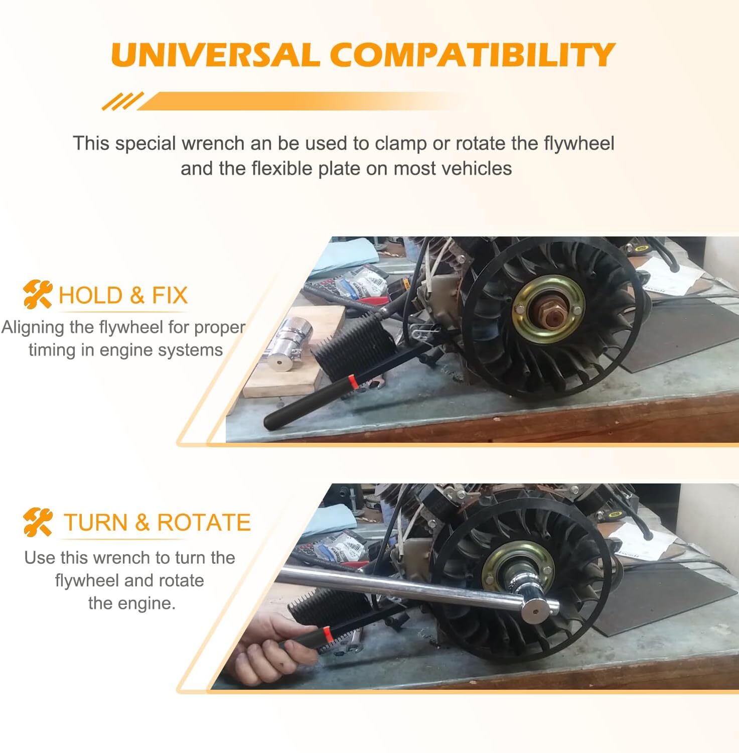Flywheel Turner Wrench Turning Tool for Turning Holding Flex Plates Flywheels..