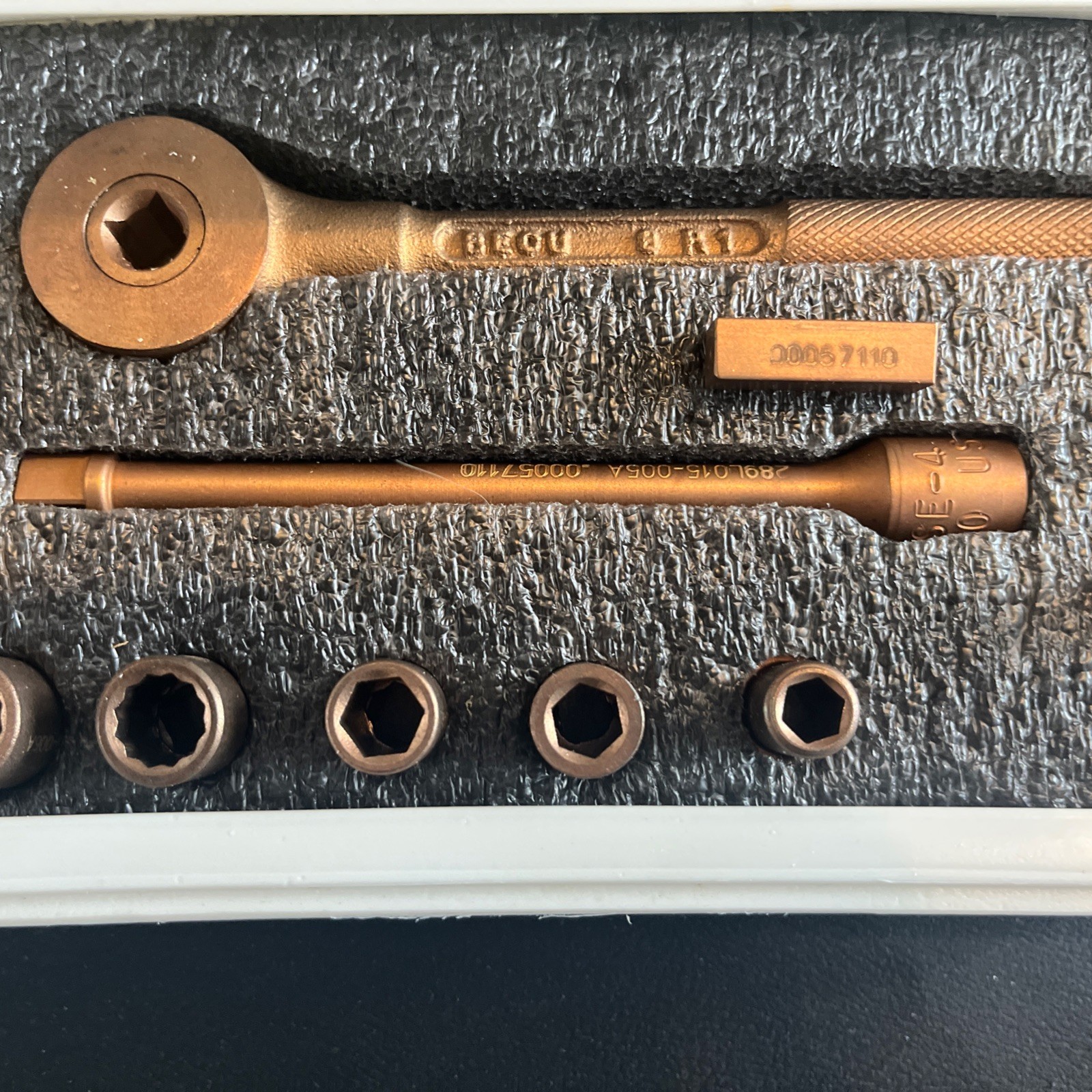 Berylco 1/4” Drive Beryllium Copper Non-Sparking Socket Set 3/16”–7/16”