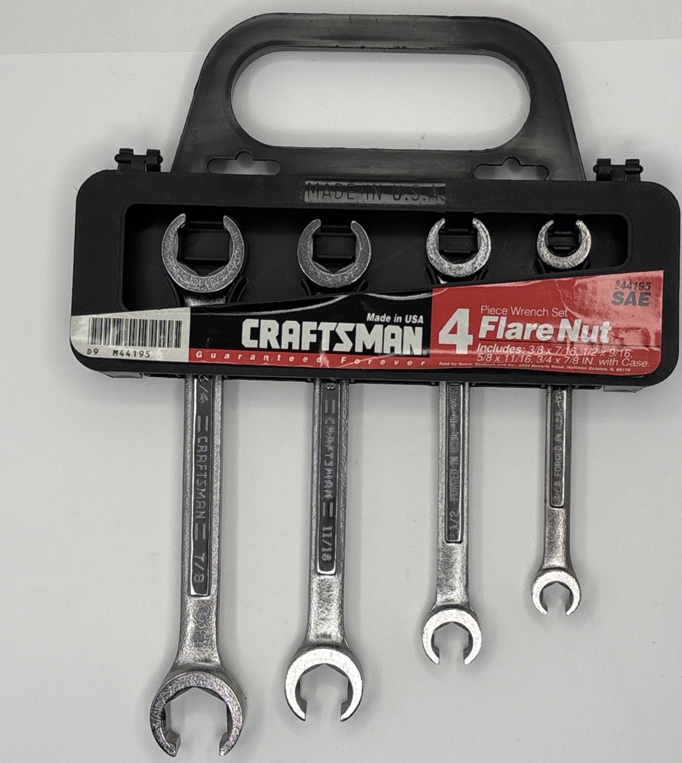 Sears Craftsman SAE 4 Pc Flare Nut Wrench Set 44195-3/8 to 7/8” ^V New