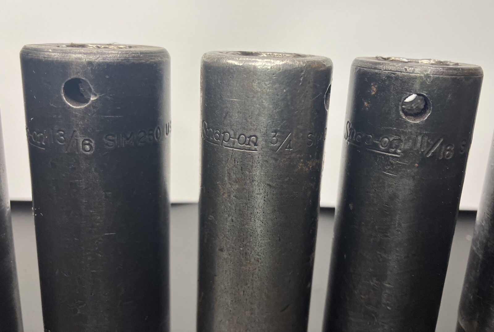Vintage Snap On SIM 9 Pc Deep Impact Socket Set SAE 1/2” Drive 6Pt 1/2” To 1”