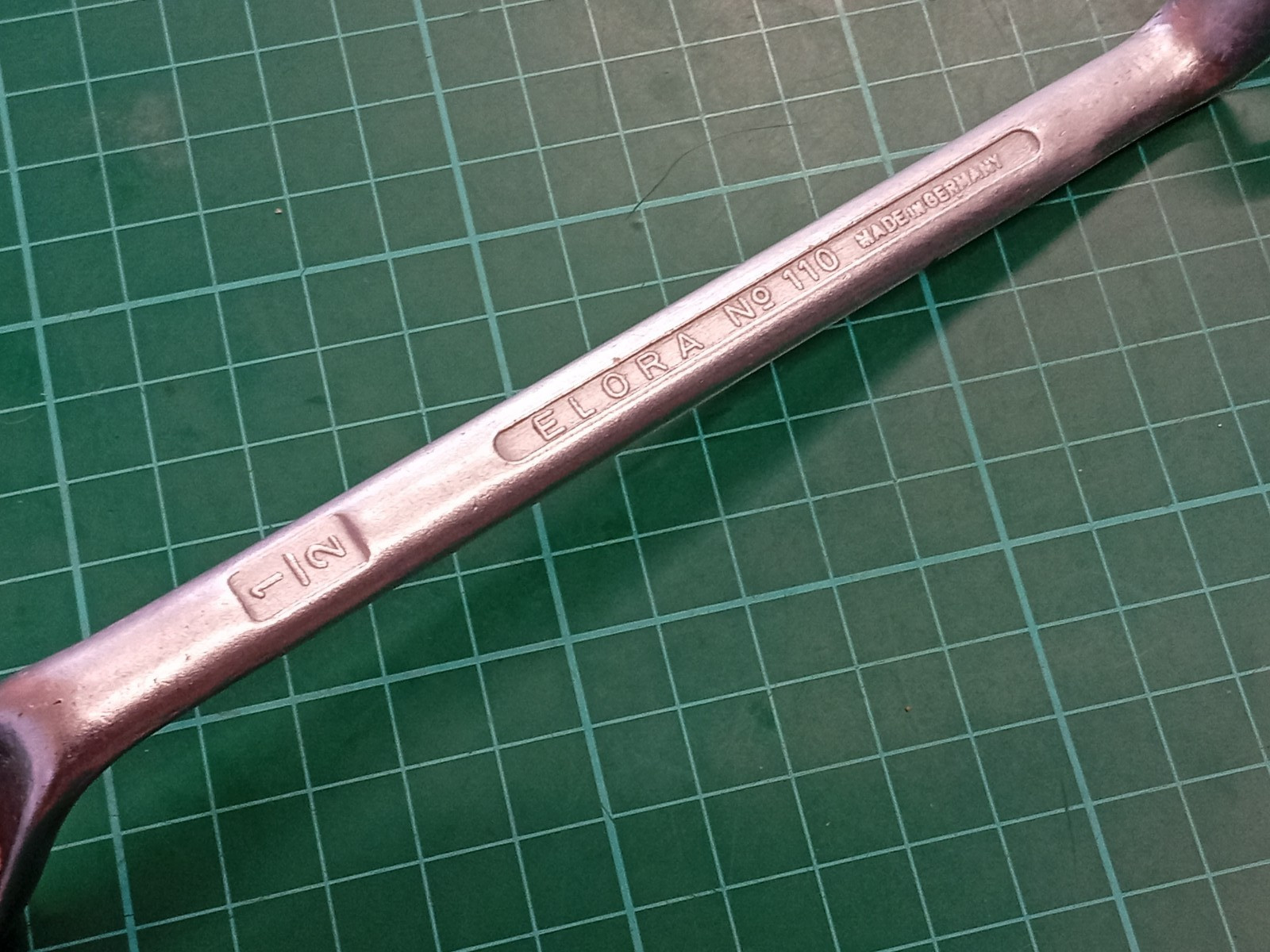 Elora No110 7/16″ x 1/2″ AF, Chrome-Vanadium Offset Ring Spanner, Germany